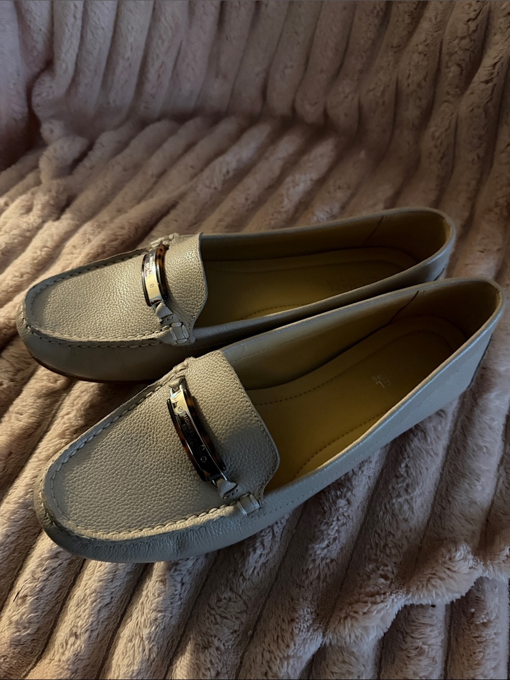 MICHAEL Michael Kors Cream Leather Bit Loafers